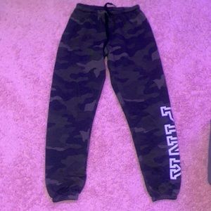 Victoria secret pink drawstring camo sweatpants